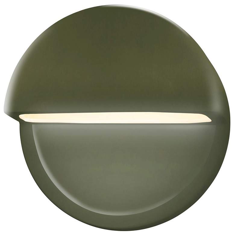 Image 1 Ambiance 8" Closed Top Matte Green Dome ADA Outdoor LED Wall Sconce