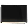 Ambiance 8" High Gloss Black Wide Rectangle ADA Wall Sconce