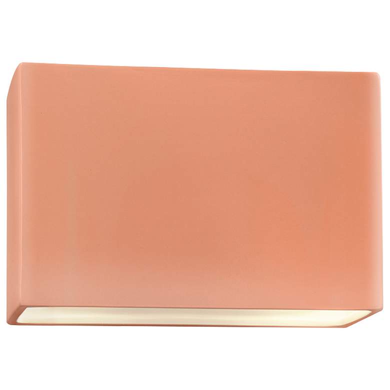 Image 1 Ambiance 8 inch High Gloss Blush Wide Rectangle ADA Wall Sconce