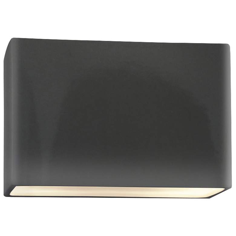Image 1 Ambiance 8" High Gloss Gray Wide Rectangle ADA Wall Sconce