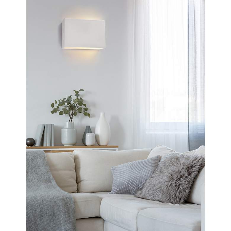 Image 3 Ambiance 8" High Gloss White Ceramic ADA Wall Sconce more views