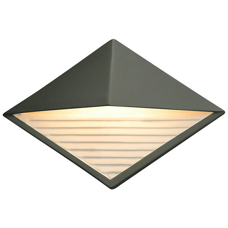Image 1 Ambiance 8" High Pewter Green Diamond LED ADA Wall Sconce