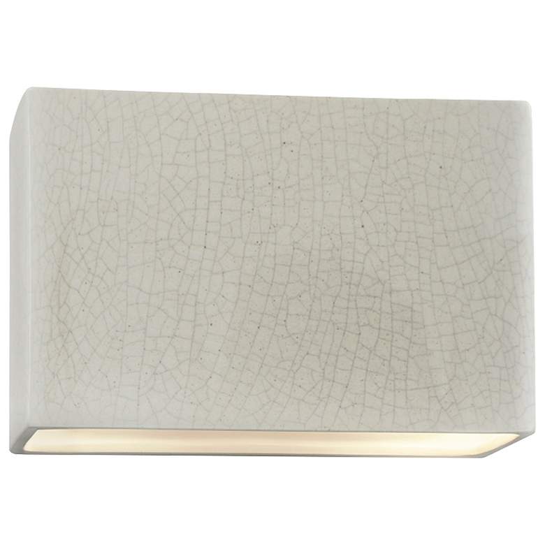 Image 1 Ambiance 8" High White Crackle LED ADA Outdoor Wall Sconce