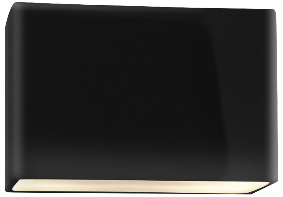 Ambiance 8"H Black White Closed Top ADA Outdoor Wall Sconce