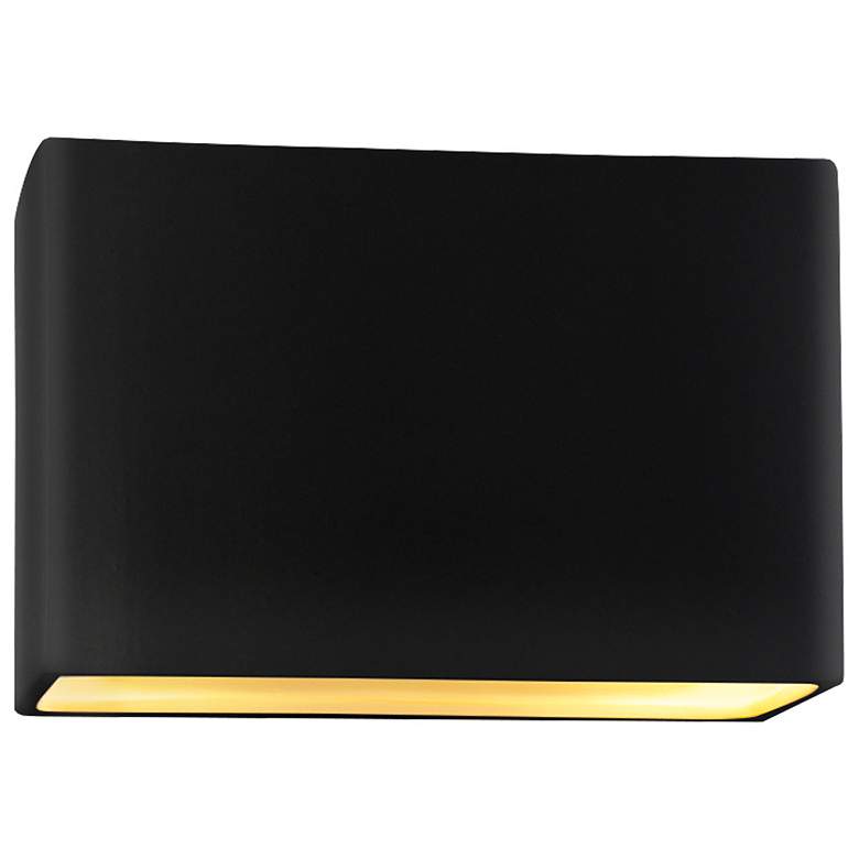 Image 1 Ambiance 8 inchH Carbon Black Gold Wide Rectangle ADA Sconce