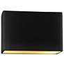 Ambiance 8"H Carbon Black Gold Wide Rectangle ADA Sconce