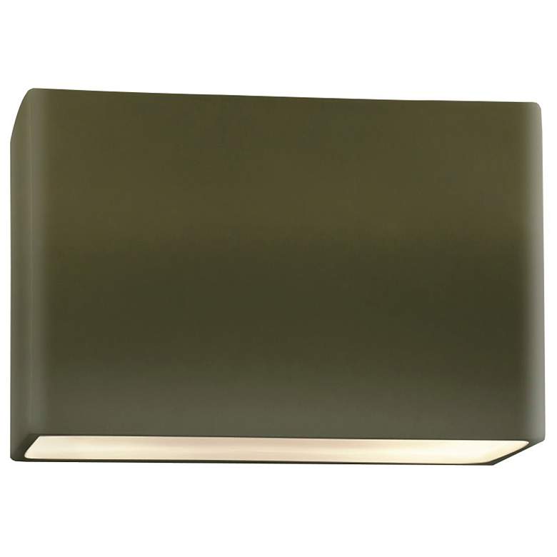 Image 1 Ambiance 8"H Closed Top Matte Green Large Rectangle ADA Outdoor LED Sc