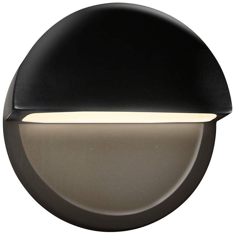Image 1 Ambiance 8 inchH Gloss Black Dome Closed Top LED ADA Wall Sconce