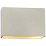 Ambiance 8"H Matte White Gold Wide Rectangle ADA Wall Sconce