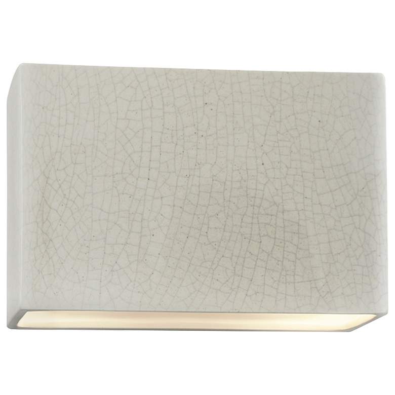 Image 1 Ambiance 8 inchH White Crackle Wide Rectangle ADA Wall Sconce