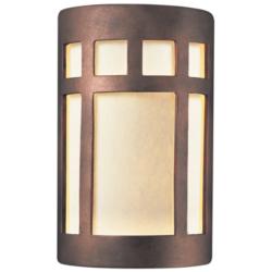 Ambiance 9.25"H Antique Copper & White ADA Prairie Window LED Wall Sconce