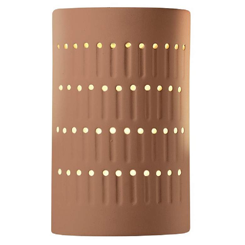 Image 1 Ambiance 9.25" Open Adobe Small Cactus Cylinder Wall Sconce