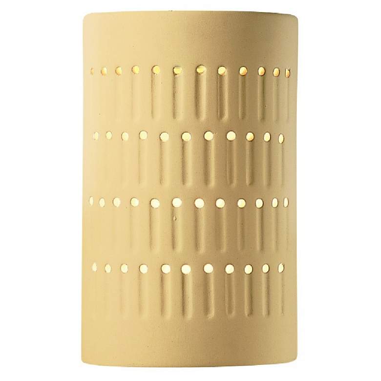 Image 1 Ambiance 9.25" Open Muted Yellow Small Cactus Cylinder Wall Sconce