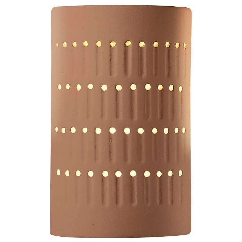 Image 1 Ambiance 9.25"H Open Adobe Small Cactus Cylinder LED Wall Sconce