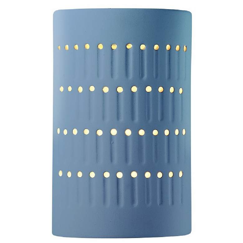 Image 1 Ambiance 9.25"H Open Sky Blue Small Cactus Cylinder LED Wall Sconce