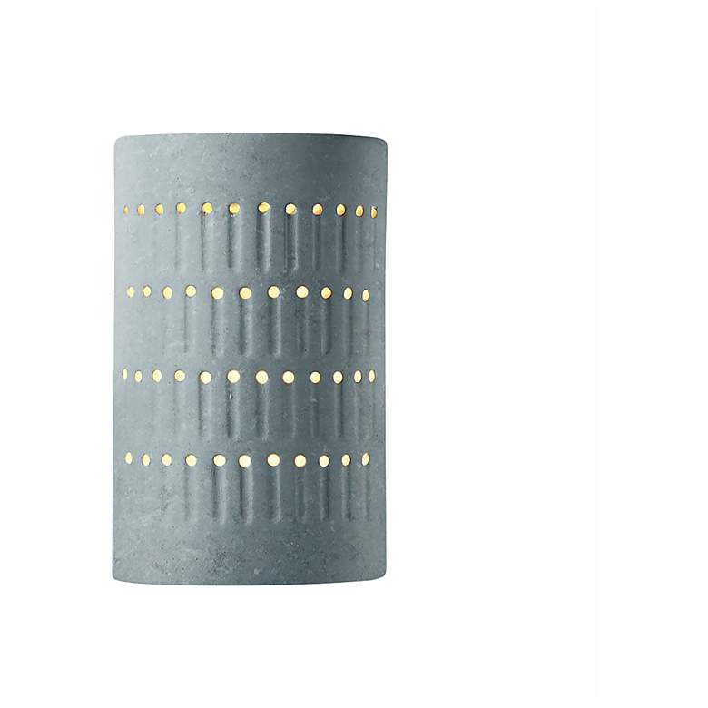 Image 1 Ambiance 9.25"H Small Cactus Cylinder Concrete Open Outdoor LED Wall S