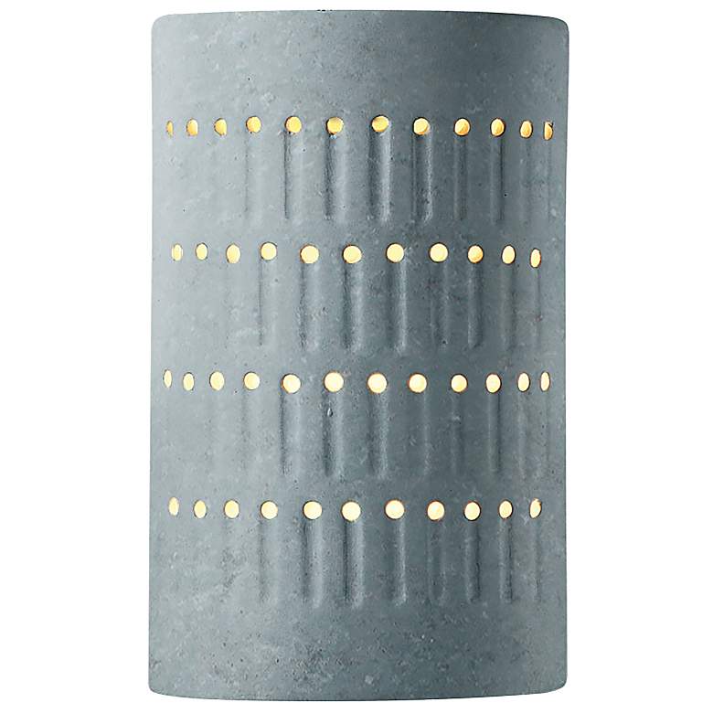 Image 1 Ambiance 9.25"H Small Cactus Cylinder Concrete Open Wall Sconce