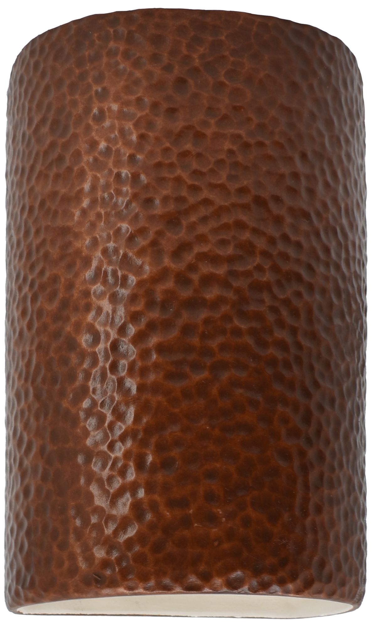 Ambiance 9.5"H Hammered Copper Cylinder Outdoor Wall Sconce - Made to Order
