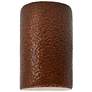 Ambiance 9.5"H Hammered Copper Cylinder Outdoor Wall Sconce