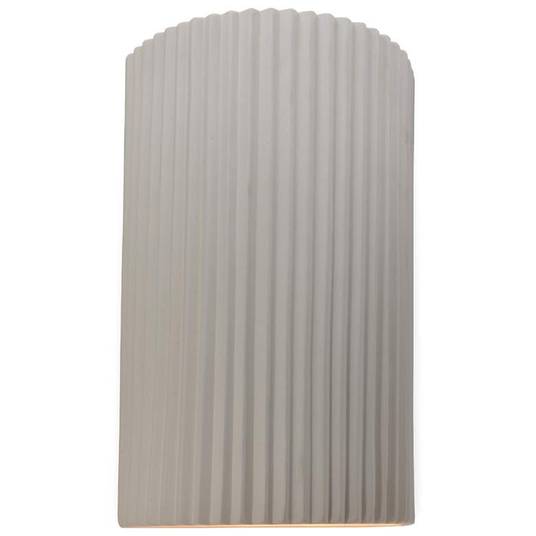 Image 1 Ambiance 9.5" Bisque Small Pleated Cylinder ADA Wall Sconce