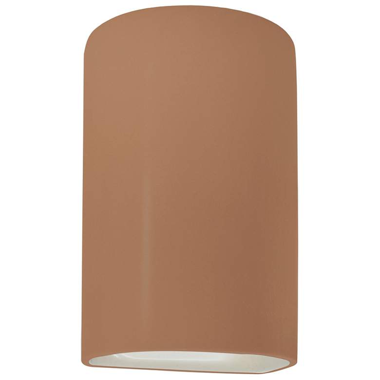 Image 1 Ambiance 9.5" Closed Top Adobe Small Cylinder Outdoor Wall Sconce