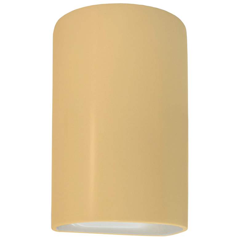 Image 1 Ambiance 9.5" Closed Top Muted Yellow Small Cylinder ADA Outdoor Sconc