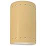 Ambiance 9.5" Closed Top Yellow Small Cylinder w/ Perfs Outdoor Sconce