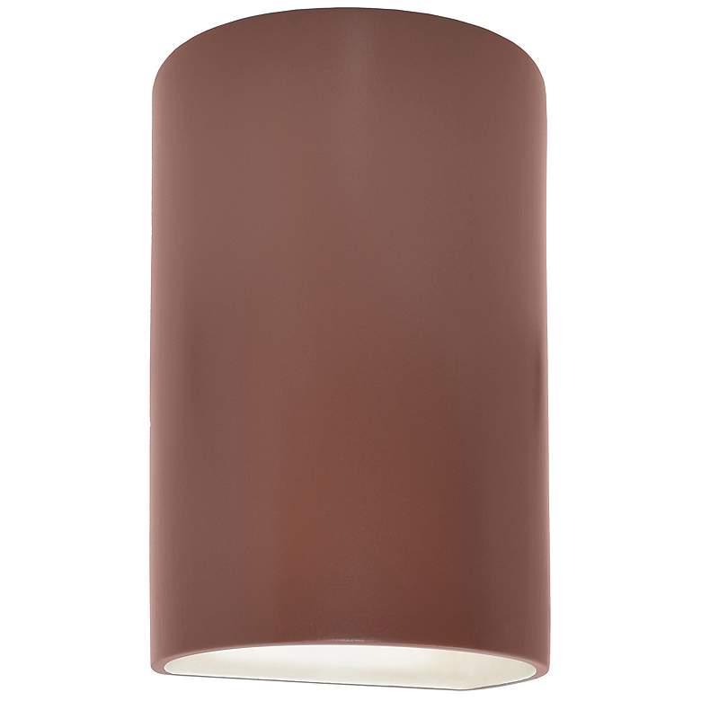 Image 1 Ambiance 9.5" High Canyon Clay Small Cylinder Closed Top LED Wall Scon