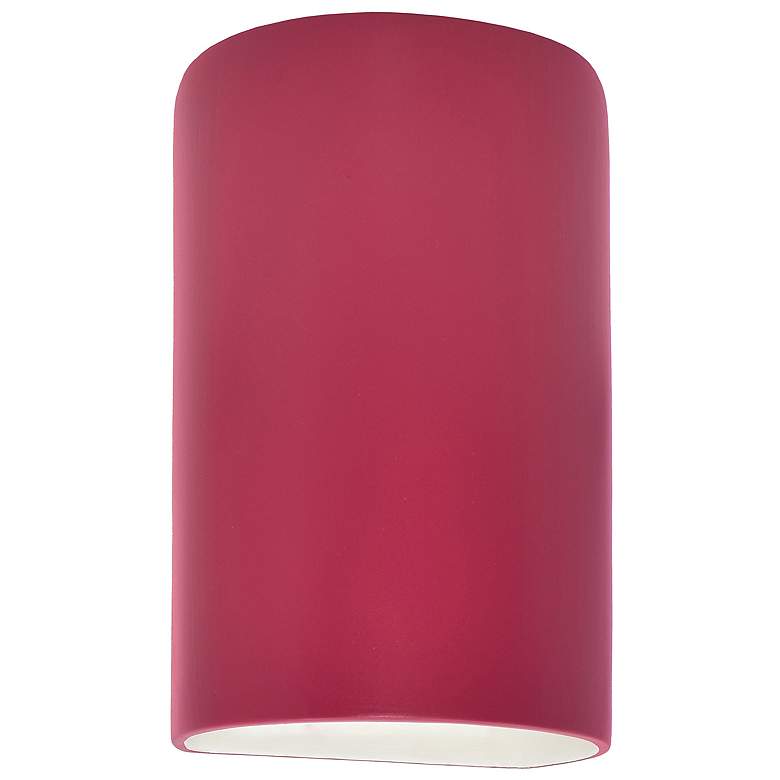 Image 1 Ambiance 9.5" High Cerise Small Cylinder Closed Top LED Wall Sconce