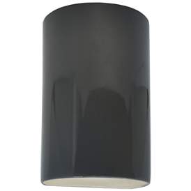 Image1 of Ambiance 9.5" High Gloss Grey Small Cylinder LED Wall Sconce