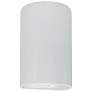 Ambiance 9.5" High Gloss White Small Cylinder Closed Top Wall Sconce