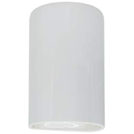 Image1 of Ambiance 9.5" High Gloss White Small Cylinder LED Wall Sconce
