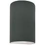 Ambiance 9.5" High Pewter Green Small Cylinder Closed Top LED Wall Sco