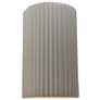 Ambiance 9.5" Matte White Small Cylinder Pleated ADA Outdoor LED Sconc