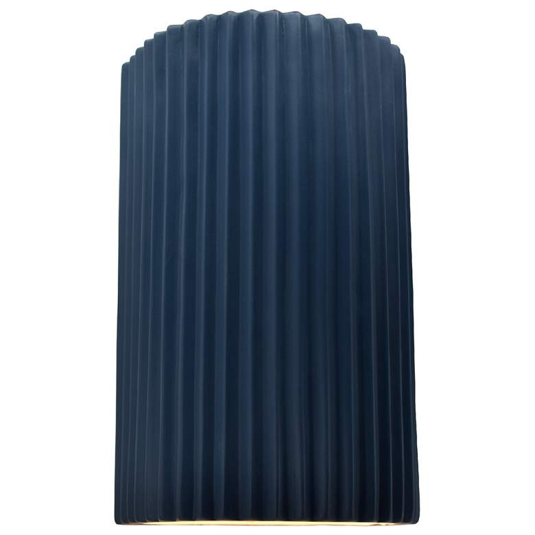 Image 1 Ambiance 9.5" Midnight Sky Small Cylinder Pleated ADA Outdoor LED Scon