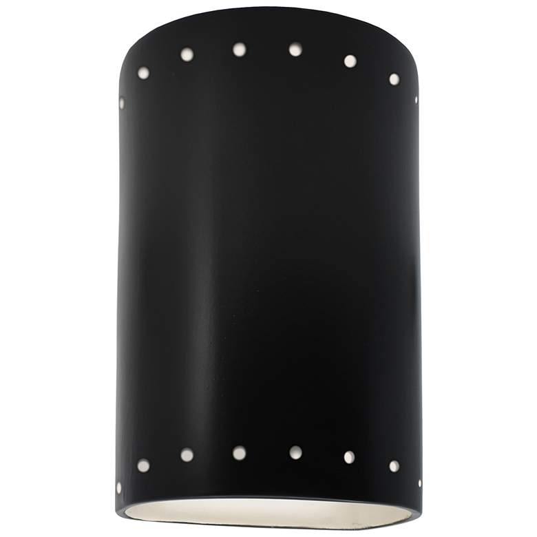 Image 1 Ambiance 9.5" Open Carbon Small Cylinder w/ Perfs ADA Outdoor LED Scon