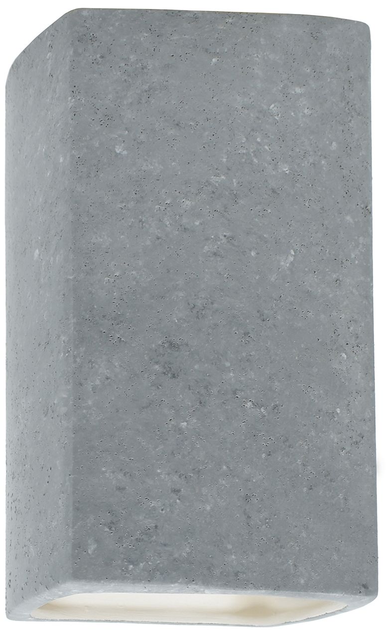 Ambiance 9.5" Open Concrete Small Rectangle Wall Sconce