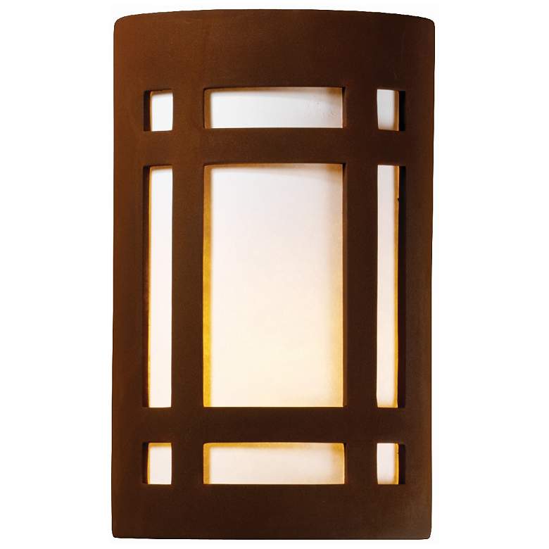 Image 1 Ambiance 9.5" Open Real Rust Small Craftsman Window ADA Outdoor LED Sc