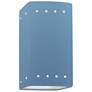 Ambiance 9.5" Open Sky Blue Small Rectangle w/ Perfs Outdoor Wall Scon