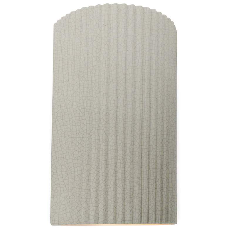 Image 1 Ambiance 9.5" White Crackle Small Pleated Cylinder ADA Wall Sconce