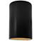 Ambiance 9.5"H Carbon Matte Black and Gold Cylinder Closed Top Wall Sc
