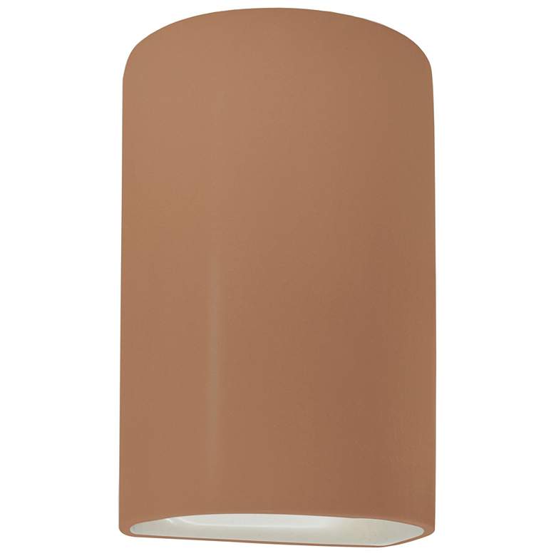 Image 1 Ambiance 9.5"H Closed Top Adobe Small Cylinder Outdoor LED Wall Sconce