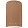 Ambiance 9.5"H Closed Top Adobe Small Cylinder w/ Perfs Outdoor LED Sc