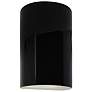 Ambiance 9.5"H Gloss Black and White Small Cylinder LED Wall Sconce