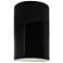 Ambiance 9.5"H Gloss Black and White Small Cylinder LED Wall Sconce
