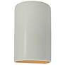 Ambiance 9.5"H Matte White and Gold Cylinder Closed Top Wall Sconce