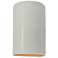 Ambiance 9.5"H Matte White and Gold Cylinder LED Wall Sconce