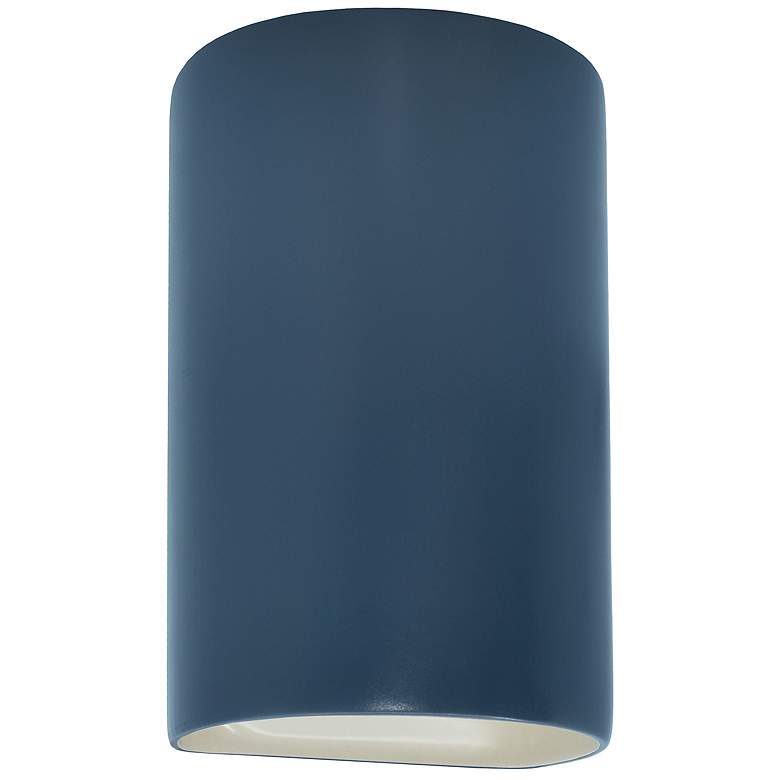 Image 1 Ambiance 9.5"H Midnight Sky and White Cylinder Closed Top LED Wall Sco
