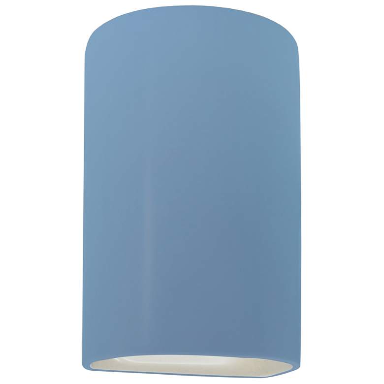 Image 1 Ambiance 9.5"H Open Sky Blue Small Cylinder Outdoor LED Wall Sconce