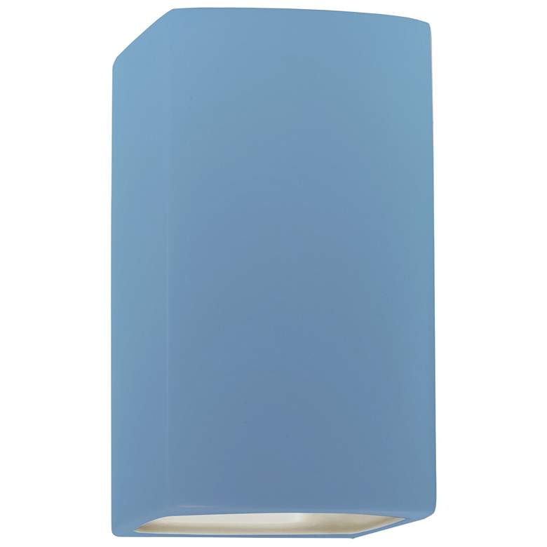 Image 1 Ambiance 9.5"H Open Sky Blue Small Rectangle Outdoor LED Wall Sconce